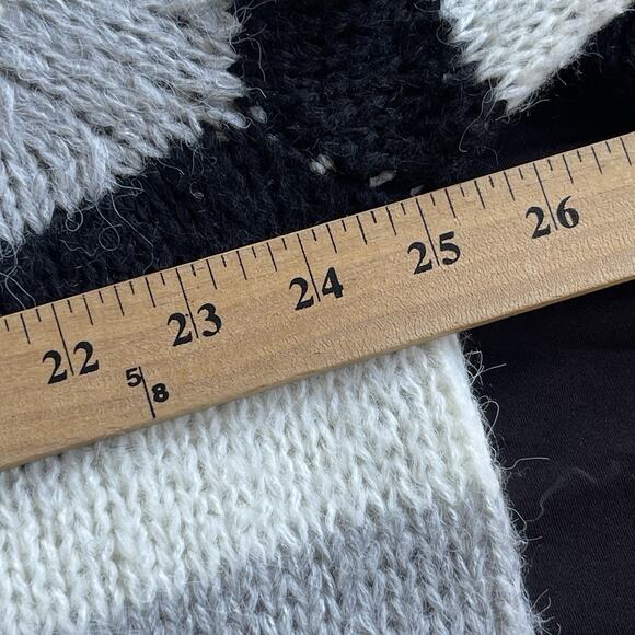 Sanctuary Womens Sweater XXL Black White Striped Eyelash Pullover Mohair - Picture 8 of 9